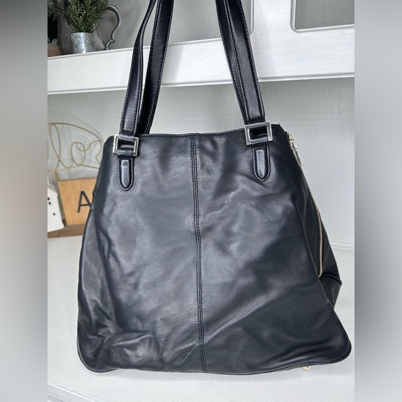 DKNY Black Saffiano Leather Double Zip Tote - Picture 6 of 11